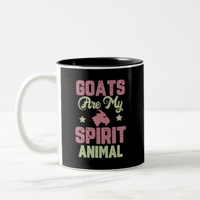 Ziegendesign Zweifarbige Tasse (Links)