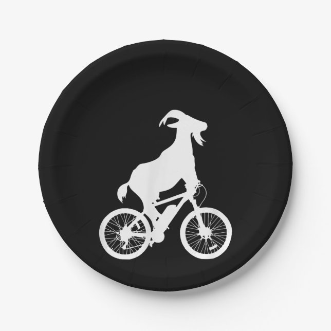 Ziegenfahrer Funny Goat Lover Graphic Pappteller (Vorderseite)