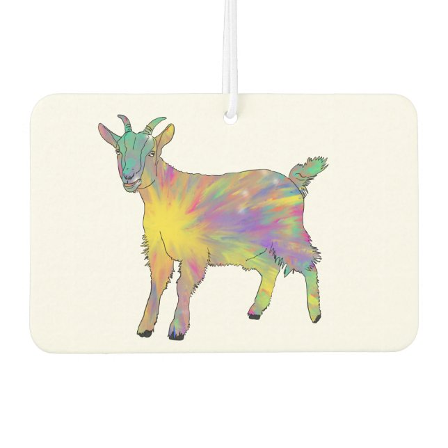 Ziegenfarbene Funny Farm Baby Animal Art Spaß Autolufterfrischer (Vorderseite)