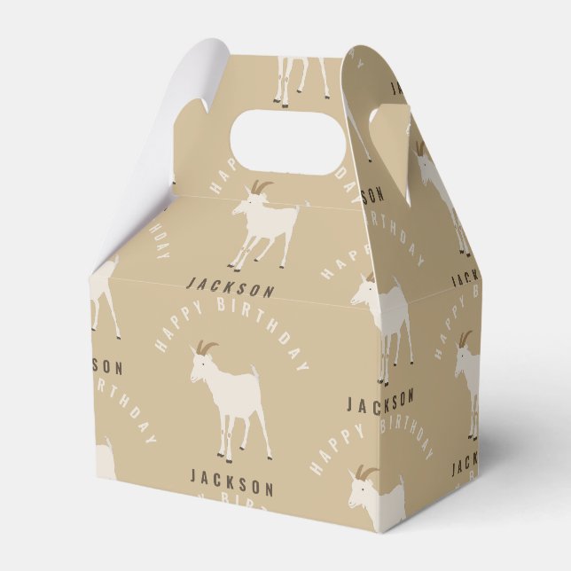 Ziegenfarm Tiermuster Custom Geburtsname Geschenkschachtel (Vorderseite)