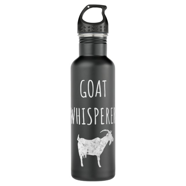 Ziegenflüsterer Yoga Farm Bauer Wildleder Edelstahlflasche (Vorderseite)