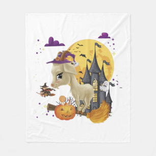 Ziegenhexenbesen-Kürbis-Halloween-Kostüm Fleecedecke