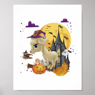 Ziegenhexenbesen-Kürbis-Halloween-Kostüm Poster