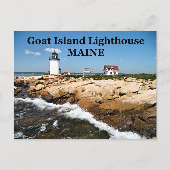 Ziegeninsel Leuchtturm, Maine Postcard Postkarte (Vorderseite)