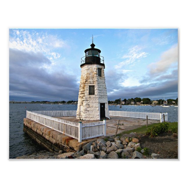 Ziegeninsel Leuchtturm, Rhode Island Fotodruck (Vorne)