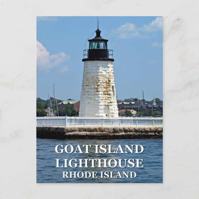 Ziegeninsel Leuchtturm, Rhode Island Postcard Postkarte (Vorderseite)