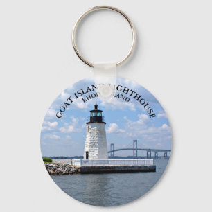Ziegeninsel Leuchtturm, Rhode Island Runder Keyrin Schlüsselanhänger