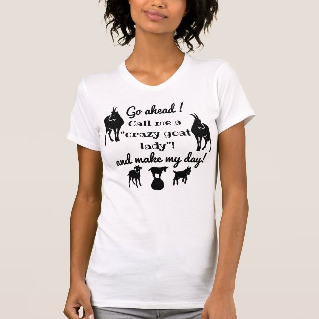 Ziegenjunge "Crazy Goat Lady" - Silhouetten für Zi T-Shirt (Vorderseite)