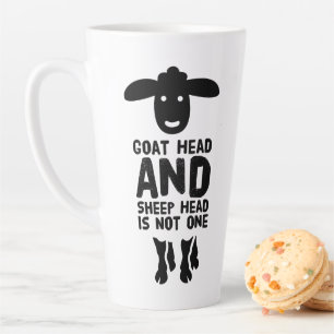 Ziegenkopfkurbel mit schwarzem Text Milchtasse