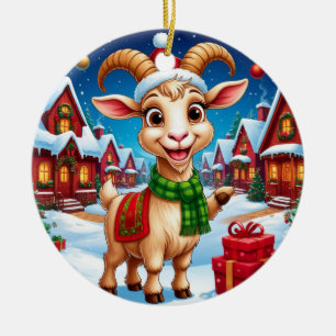 ❄️ Ziegenliebhaber Weihnachtsgeschenk Jahr der Zie Keramik Ornament