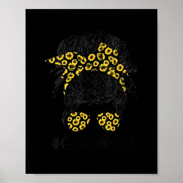 Ziegenmama Messy Bun Ziege Mutter chaotisch Bun Ha Poster (Vorne)