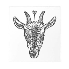 Ziegenportrait mit Herz Notizblock