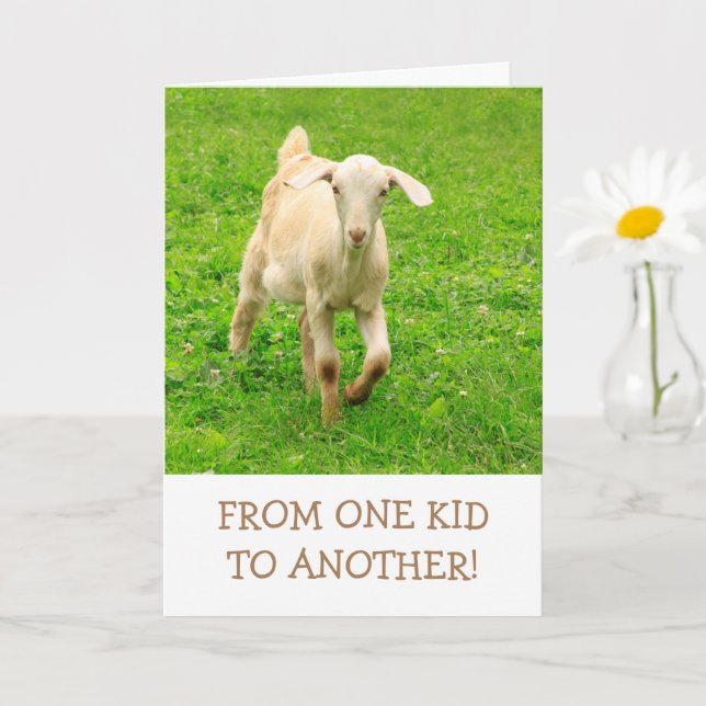 Ziegenpuppe, Kinderziege, Niedliche Geburtstag Karte (Kleine Pflanze)