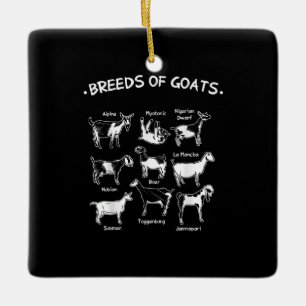 Ziegenrassen - Geschenk für Bauern Keramikornament