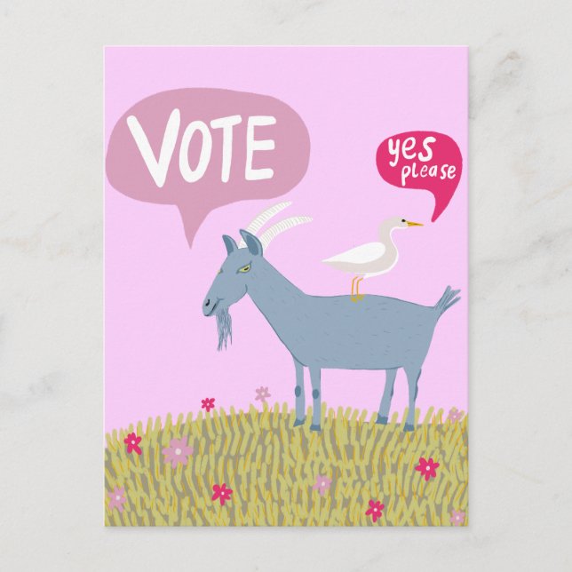 ZIEGENSTIMMUNG 2024 Wahlen Niedlich Rosa Postkarte (Vorderseite)