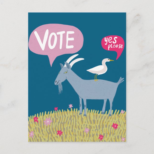 ZIEGENSTIMMUNG 2024 Wahlen Niedlich USA Postkarte (Vorderseite)