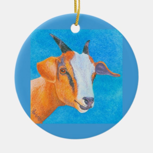 Ziegenverzierung Keramikornament (Vorne)