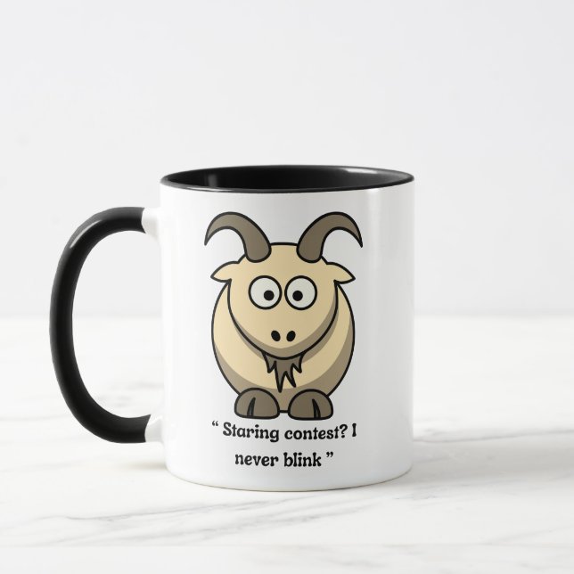 Ziegenwettbewerb Tasse-''Staring? Ich blinke nie Tasse (Links)