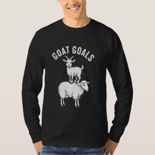 Ziegenziele Lustiger Bauer Ziegen- und Schaf-Carto T-Shirt