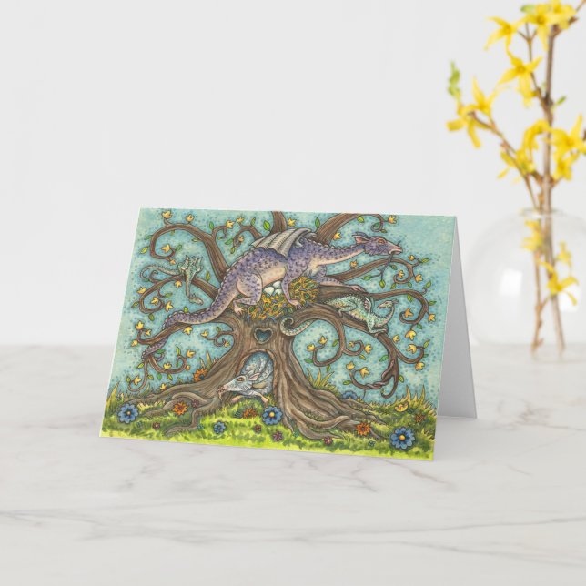 ZIEGER, MEDIEVAL LAIR, FANTASY FOLART Blank Karte (Gelbe Blume)