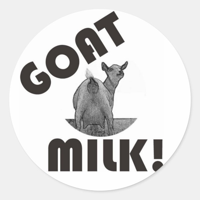 ZIEGERMILCH - DAS IST DER ANDERE MILCH! RUNDER AUFKLEBER (Vorderseite)