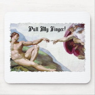 Zieh an meinem Finger - Michelangelo Schöpfung Far Mousepad
