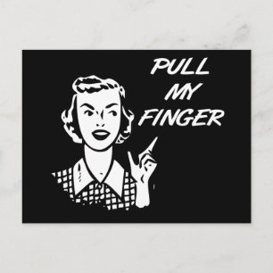 Zieh an meinem Finger Retro Hausfrau S&W Postkarte