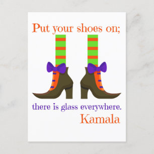 Zieh deine Schuhe an, überall Glas, Kama Postkarte