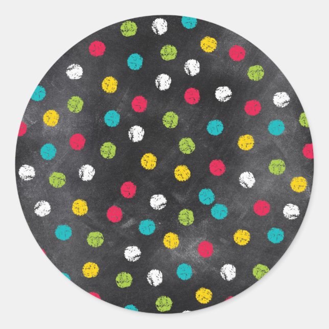 Zieh es auf! Rainbow Polka Dots - Kopfbrett drucke Runder Aufkleber (Vorderseite)