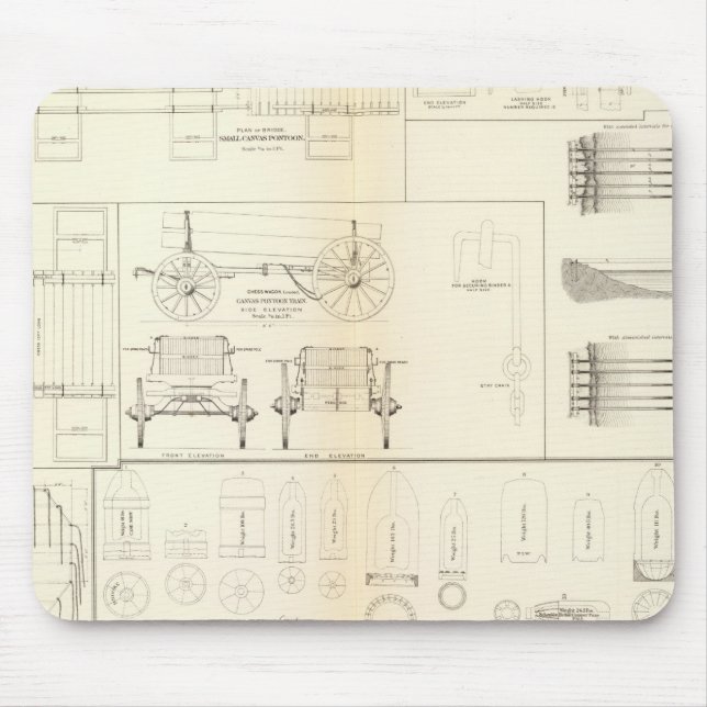 Ziehboote, Brücken, Wagen, Projektile Mousepad (Vorne)