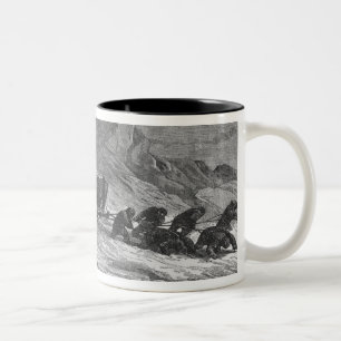 Ziehen der Schlitten durch das Packeis Zweifarbige Tasse