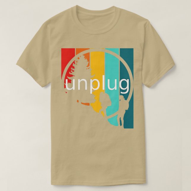 Ziehen Sie die Steckdose auf der Rückpackstrecke T-Shirt (Design vorne)