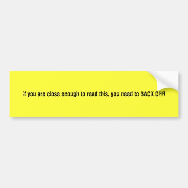 ziehen Sie sich zurück! Autoaufkleber (Vorne)