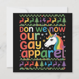 Ziehen wir jetzt unsere schwule Kleidung Einhorn S Feiertagskarte