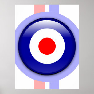 Ziel des Mod 3d auf den blauen und roten Linien Poster