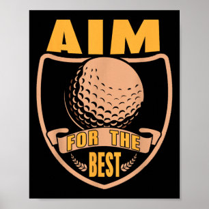 Ziel für den besten Golf Motivation Retro Champion Poster