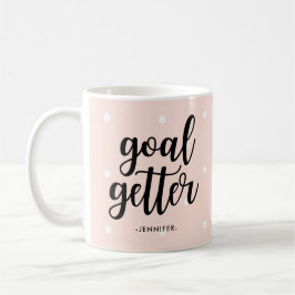 Ziel Getter | Pink Polka Dots and Typografy Kaffeetasse