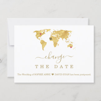 Ziel Gold Weltkarte Hochzeit ändern Datum Save The Date