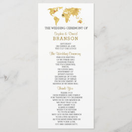 Ziel Gold World Map Wedding Program Programm