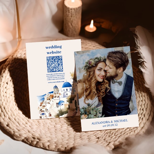 Ziel Griechenland Santorini Hochzeitsprogramm Einladung (Von Creator hochgeladen)