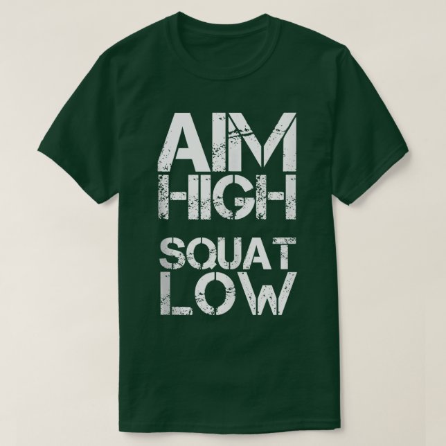 Ziel High Squats Low Womens and Mens Funny Gym  T-Shirt (Design vorne)