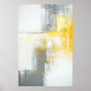 "Ziel-höher" Grau und abstrakte Kunst Browns Poster