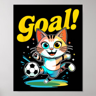 Ziel Kitty Süße Fußball-Katze Kinderbekleidung Für Poster