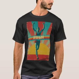 Ziel-Linien-Sonnenaufgang — Vintage-Läufer-Siegpos T-Shirt