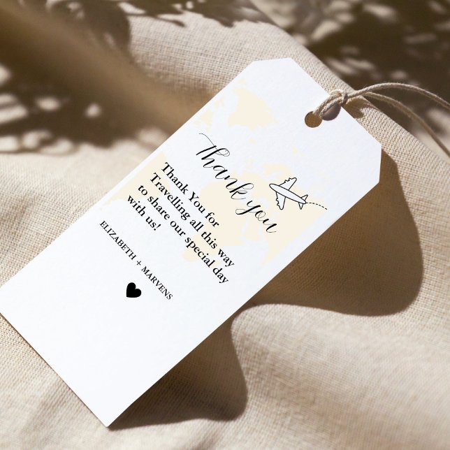 Ziel Reise Thema Hochzeit danke Geschenkanhänger (Von Creator hochgeladen)