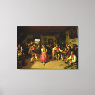 Ziel-Schießen und Tanzen in Oberbayern, 1841 Leinwanddruck