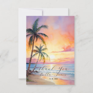 Ziel Sonnenuntergang Hochzeit Dankeskarte