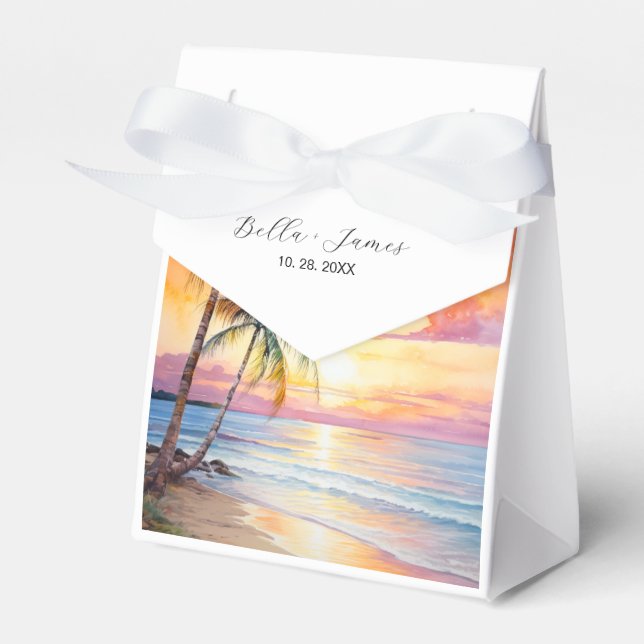 Ziel Sonnenuntergang Hochzeit Geschenkschachtel (Vorderseite)