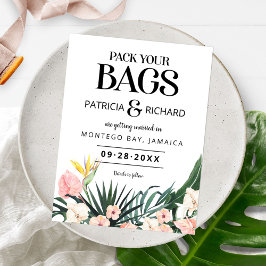 Ziel tropische Hochzeit speichern das Datum Postkarte