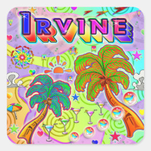 Zielaufkleber für Irvine Vacation Quadratischer Aufkleber